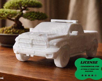 Doge Ram Shiba Inu Truck, Meme Car Statue, Funny Doge Vehicle, 3D Printing - Blender Modeling - BambuLab - Limited Edition, Only Few Left.