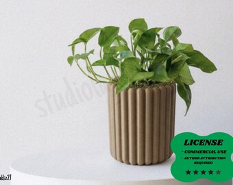 Groove & Grow, Minimalist Ribbed Planter, Modern Flower Pot - 3D Printing - Blender Modeling - BambuLab - Limited Edition, Only Few Left.