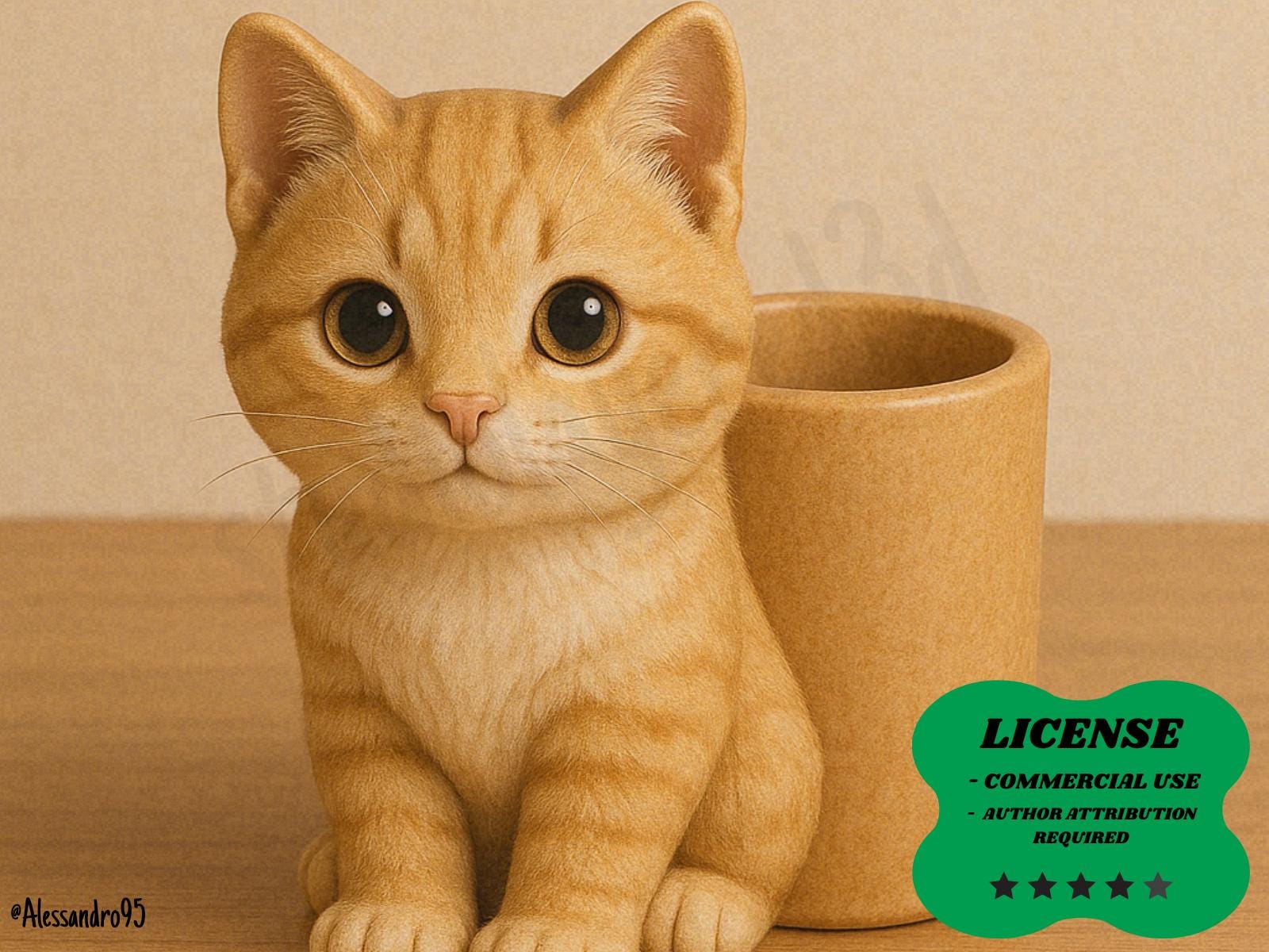 Desktop Organizer Cute Cat Pen Holder, Gift For Cat Lovers 3D Printing - Blender Modeling - BambuLab - Limited Edition, Only Few Left.