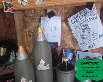 105mm HE Shell Bottle, Artillery Bunker Decor, - 3D Printing - Blender Modeling - BambuLab - Limited Edition, Only Few Left.