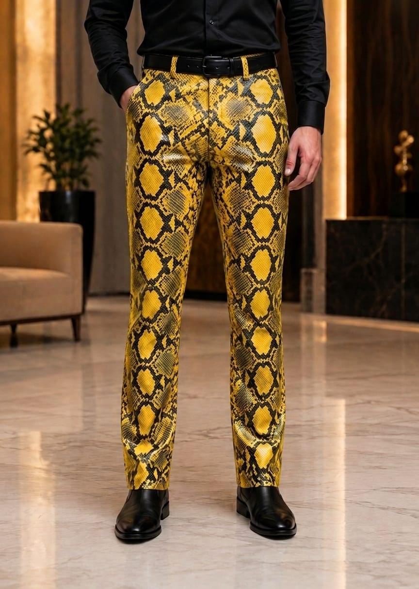 Snakeskin Print Jeans Mens - Etsy