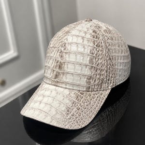 Himalayan Crocodile  Leather Baseball Cap For Men And Women , Adjustable Unisex Fashion Cap