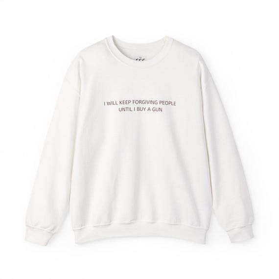 Funny Sarcastic Mood Sweatshirt | Embroidered Graphic Crewneck