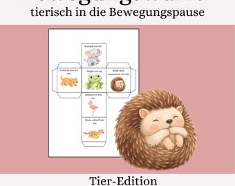 Dierenbewegingskubus voor kleuters (PDF), Dierenbewegingsspel voor kleuters (3-6 jaar), Activiteitenmateriaal voor de ochtendkring om af te drukken