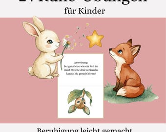 Mindfulness-kaarten om zelf te printen voor kinderen, 24 ontspanningskaarten voor avondrituelen, Montessori-gevoelens, kinderen kalmeren, ochtendkring voor kleuters
