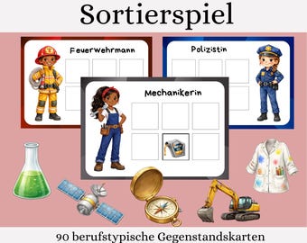 Beroepenspel voor kinderen - 15 beroepen, 90 plaatjeskaarten - Printbaar leerspel (PDF) - Matchingspel voor peuters - Leren over beroepen