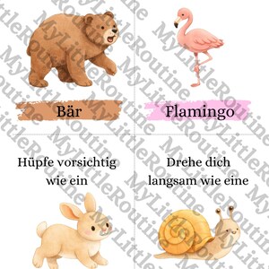 Movement cards for children – 20 animal movement games | Playfully promote motor skills & body awareness (3–6 years) image 8