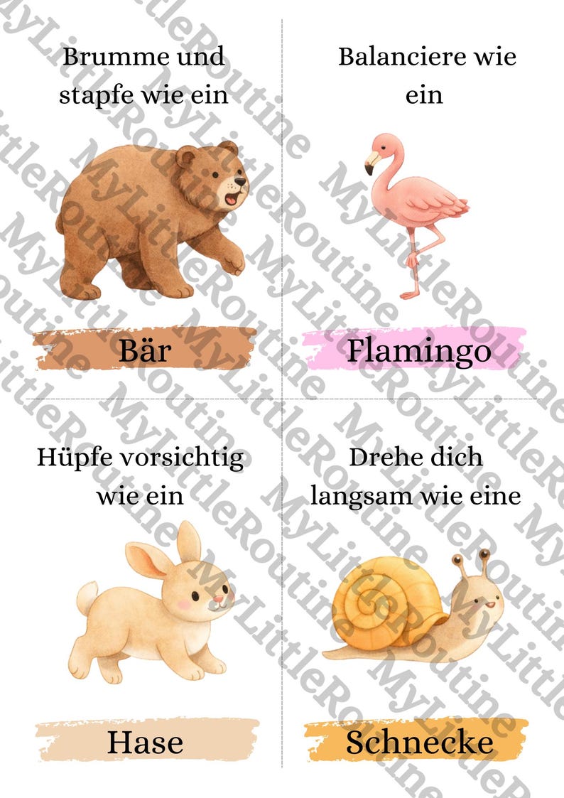 Movement cards for children – 20 animal movement games | Playfully promote motor skills & body awareness (3–6 years) image 8