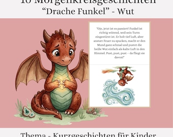 Ochtendkringkaarten: Woede en gevoelens – 10 interactieve verhalen: Drakenvonk – Kleuterklasmateriaal – Montessori – Emotionele regulatie