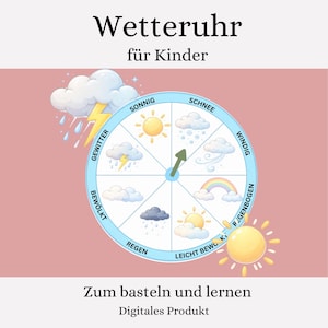 Weather Clock for Children – Learning about Weather in Everyday Life | Montessori-Inspired Learning Game | Kindergarten & Home