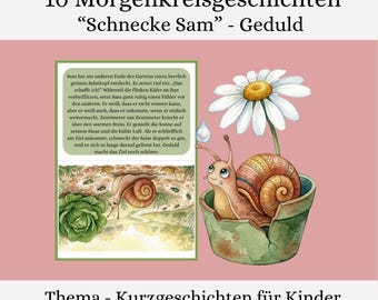Geduld en wachten leren – 10 interactieve verhalen met Sam de Slak in de hoofdrol – Ochtendkringkaartjes voor kinderdagverblijven en kleuterscholen – Frustratietolerantie