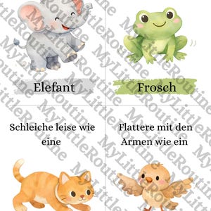 Movement cards for children – 20 animal movement games | Playfully promote motor skills & body awareness (3–6 years) image 5