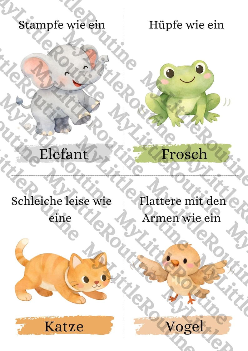 Movement cards for children – 20 animal movement games | Playfully promote motor skills & body awareness (3–6 years) image 5