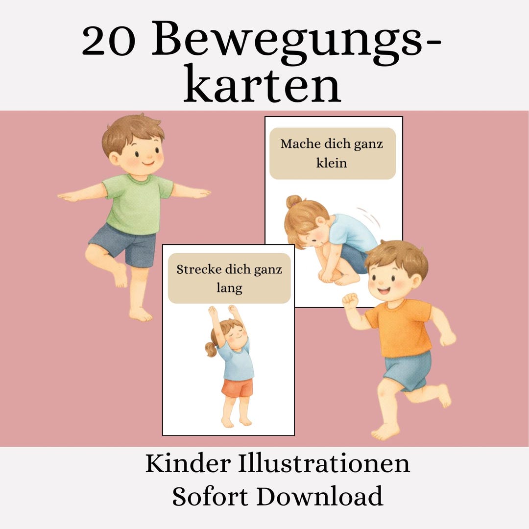 Movement Simple Sign Movement Cards for Children – 20 Simple Movement Exercises | Playfully ...