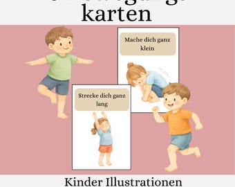 Movement cards for children – 20 simple movement exercises | Playfully promote motor skills & body awareness (3–6 years)