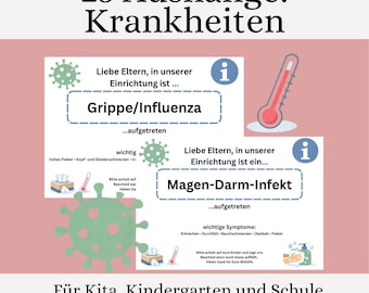 Ziekte-informatie voor kinderdagverblijven (PDF) – 25 veelvoorkomende infectieziekten – Printbaar sjabloon voor kleuterschool en basisschool – YOU/YOU-formulier
