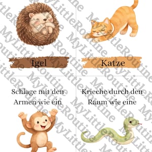 Movement cards for children – 20 animal movement games | Playfully promote motor skills & body awareness (3–6 years) image 7