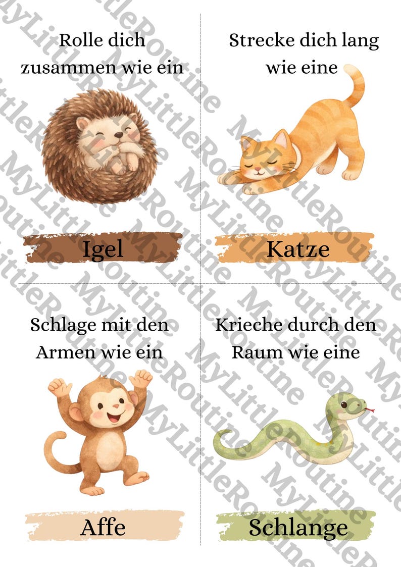 Movement cards for children – 20 animal movement games | Playfully promote motor skills & body awareness (3–6 years) image 7