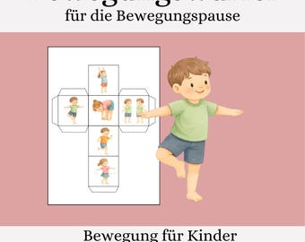 Movement Cube for Kindergarten (PDF), Morning Circle Movement Game for 3-6 Year Olds, Movement Impulses for Daycare (Printable Materials)