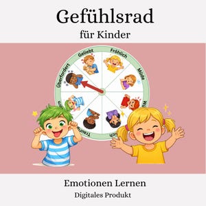 Rueda de las Emociones, Reloj Montessori de las Emociones para Niños, Aprendizaje de las Emociones, Rueda de las Emociones para Niños, Comprensión de las Emociones, Descarga Digital