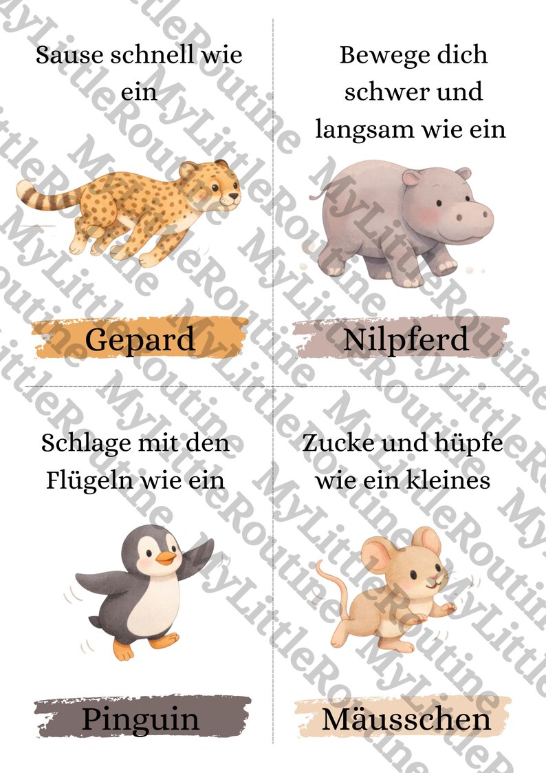 Movement cards for children – 20 animal movement games | Playfully promote motor skills & body awareness (3–6 years) image 9