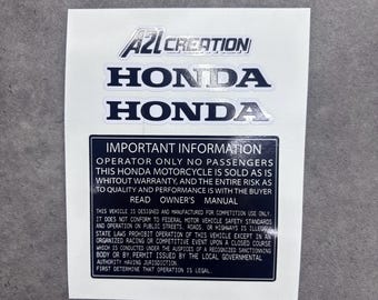 Original HONDA CR CRF motocross stickers and labels