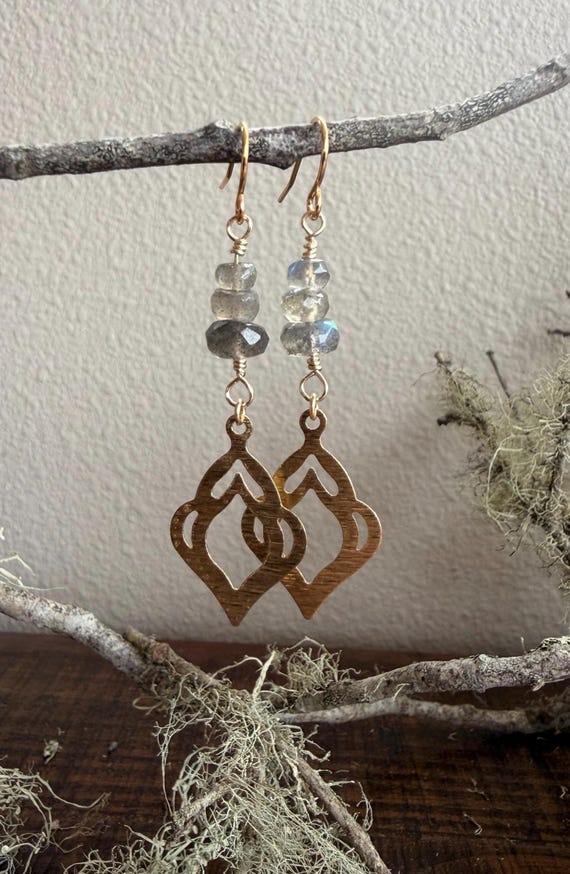 Handcrafted Labradorite Earrings with Gold-Filled Ear Wires – Unique Gemstone Jewelry