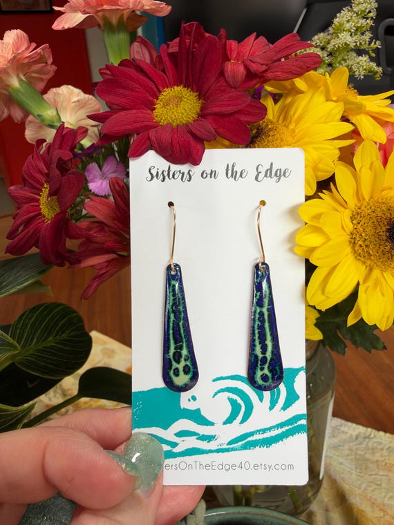 Hand Torched Enamel Earrings with Gold Filled Ear Wires