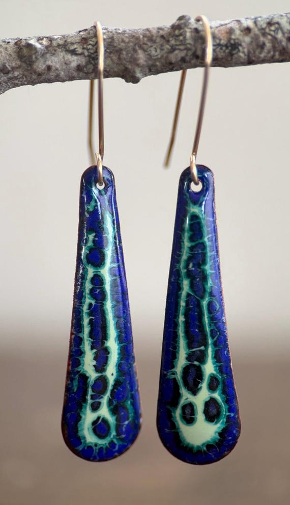 Hand Torched Enamel Earrings with Gold Filled Ear Wires