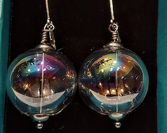 Örhängen i Murano-glas!!! - "Såpbubbla" handblåst glas. Venetianskt, elegant och vackert!