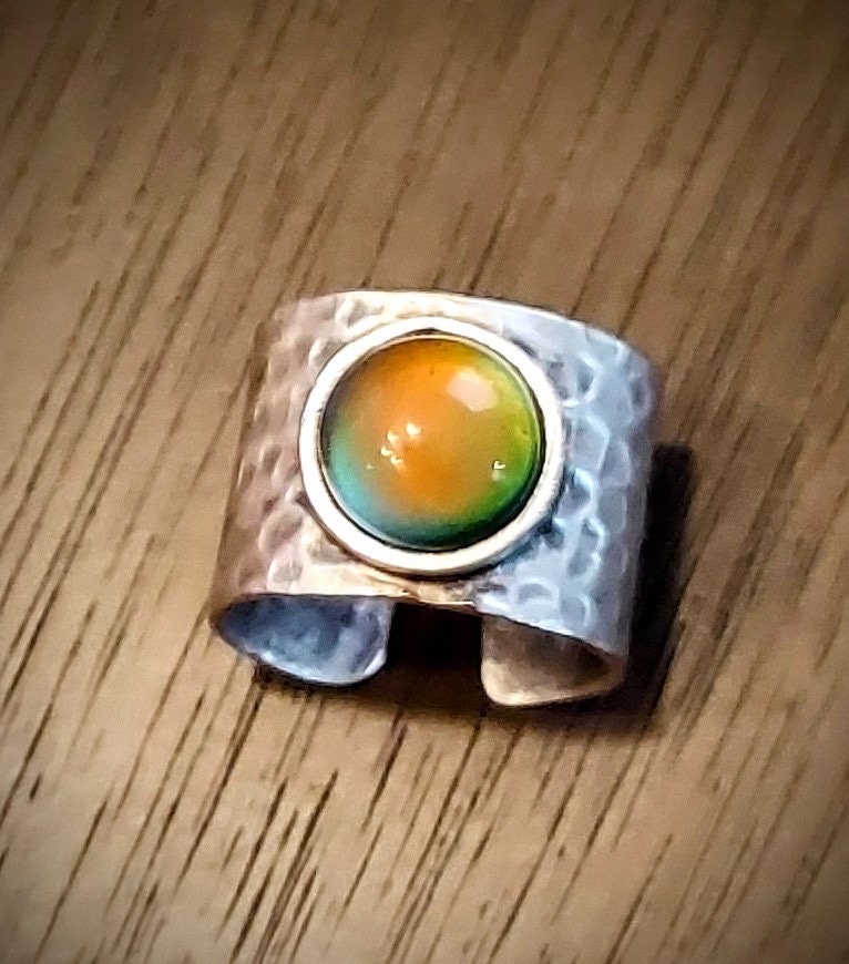 i am | Jewelry | Oval Mood Ring Bohemian Changing Colorssizes Silver |  Poshmark