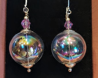 Örhängen i Murano-glas!!! - "Såpbubbla" handblåst glas. Venetianskt, elegant och vackert!