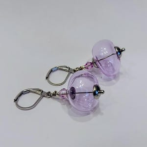 Murano Glass Earrings!!! - Purple Hand Blown Glass. Venetian, Elegant and Beautiful!
