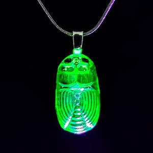 Uranium Glass Glowing Art Nouveau Firefly/Beetle Necklace!!!