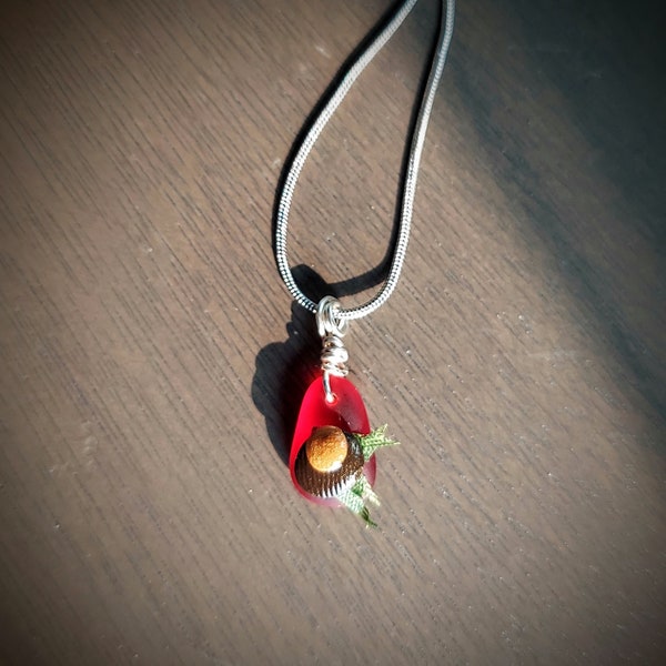 Ohio State Buckeyes Seaglass Pendant Necklace