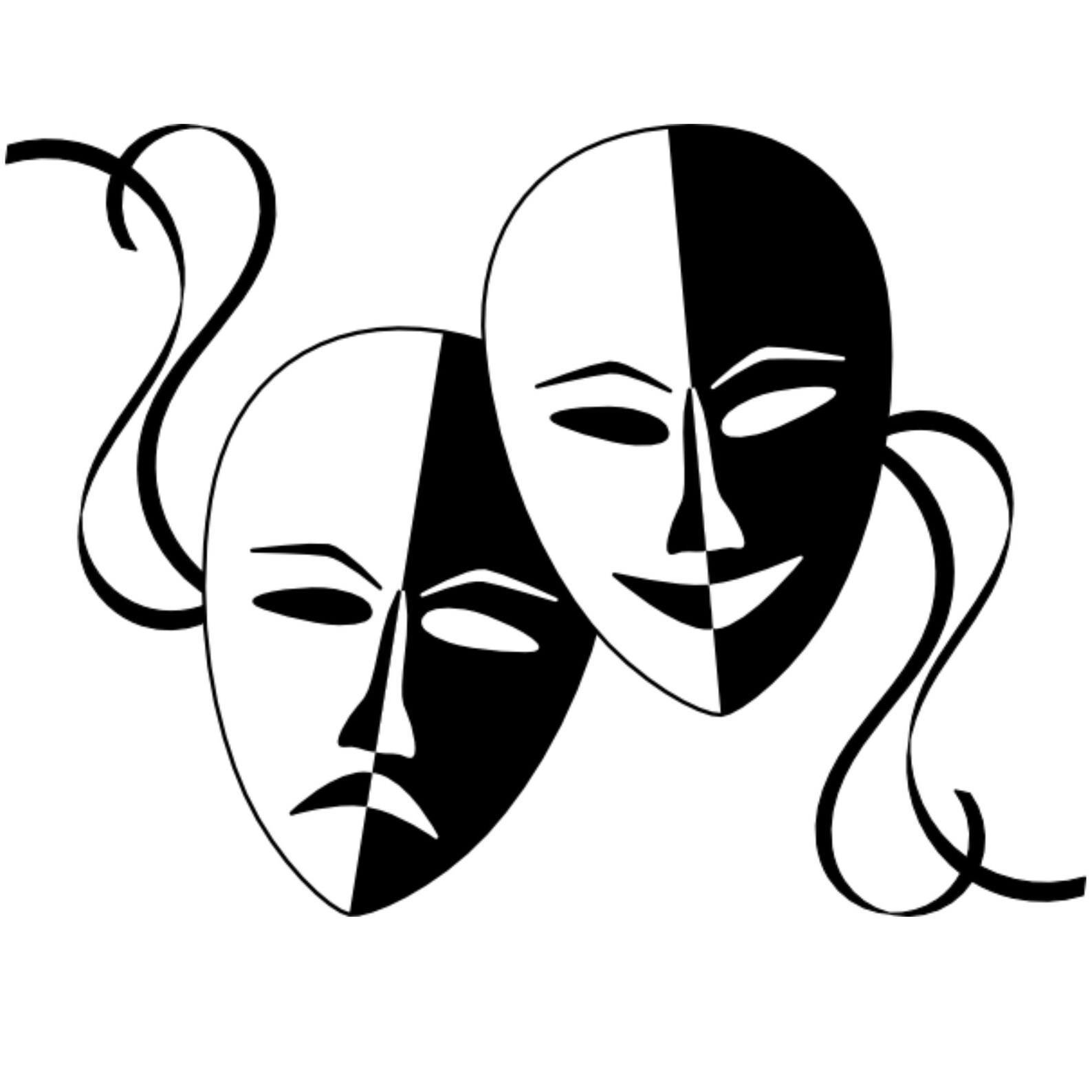 Vinyl Wall Art Theater Masks 16x12 Etsy