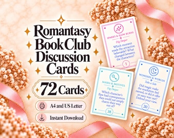 Romantasy Book Club Discussion Cards: 72 Printable Questions