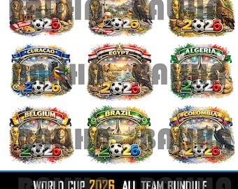 World Cup 2026 Countries PNG Bundle – National Football Team Clipart Collection | USA Canada Mexico Soccer 2026 Digital Download Pack