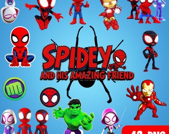 Spidey PNG Clipart, Spidey and His Amazing Friends PNG Paper, Spidey Shirt Design, Superhero Birthday Digital Download
