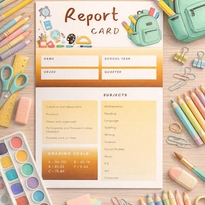 Homeschool Report Card & Transcript Template Printable—Academic Progress, GPA, High School Record Keeping | Editable PDF