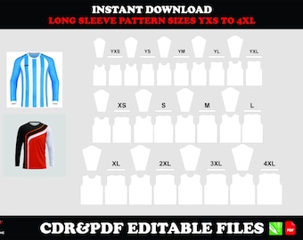 Long sleeve shirt pattern, digital download PDF&CDR, printable sewing file