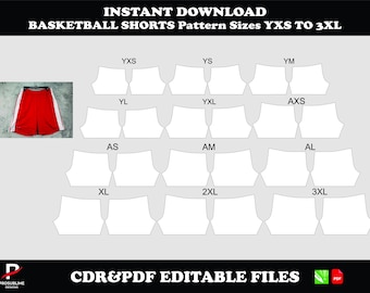 Basketball Shorts Sewing Pattern, Men's Athletic Sportswear (PDF Pattern Sizes YXS to 3XL)