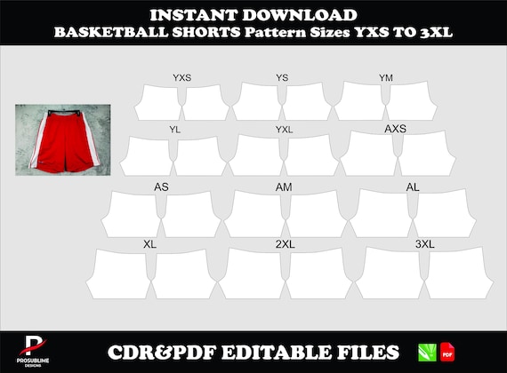 Basketball Shorts Sewing Pattern, Men's Athletic Sportswear (PDF