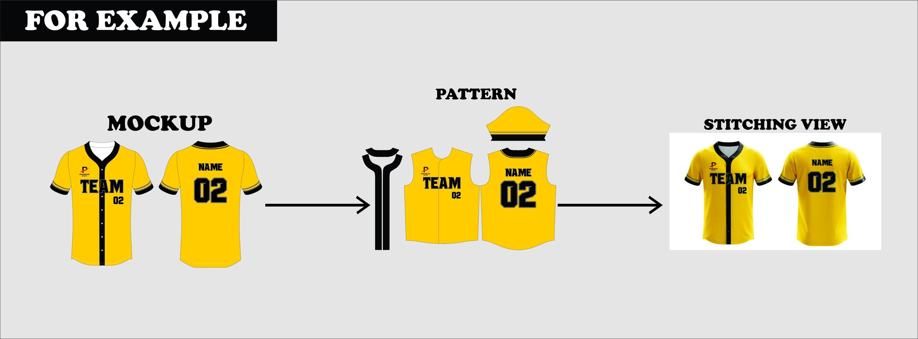 Baseball Full Button Jersey Sewing Pattern | Sizes YXS-3XL (CDR & PDF ...