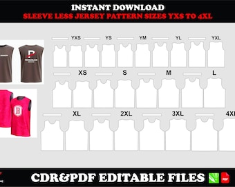 Sleeveless jersey pattern, digital download PDF, printable sewing file