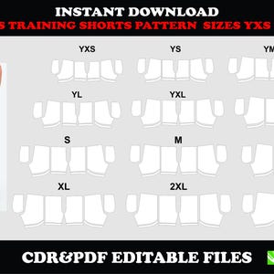 Training Shorts Sewing Pattern | PDF & CDR Digital Download | YXS to 3XL | Shorts Uniform Template