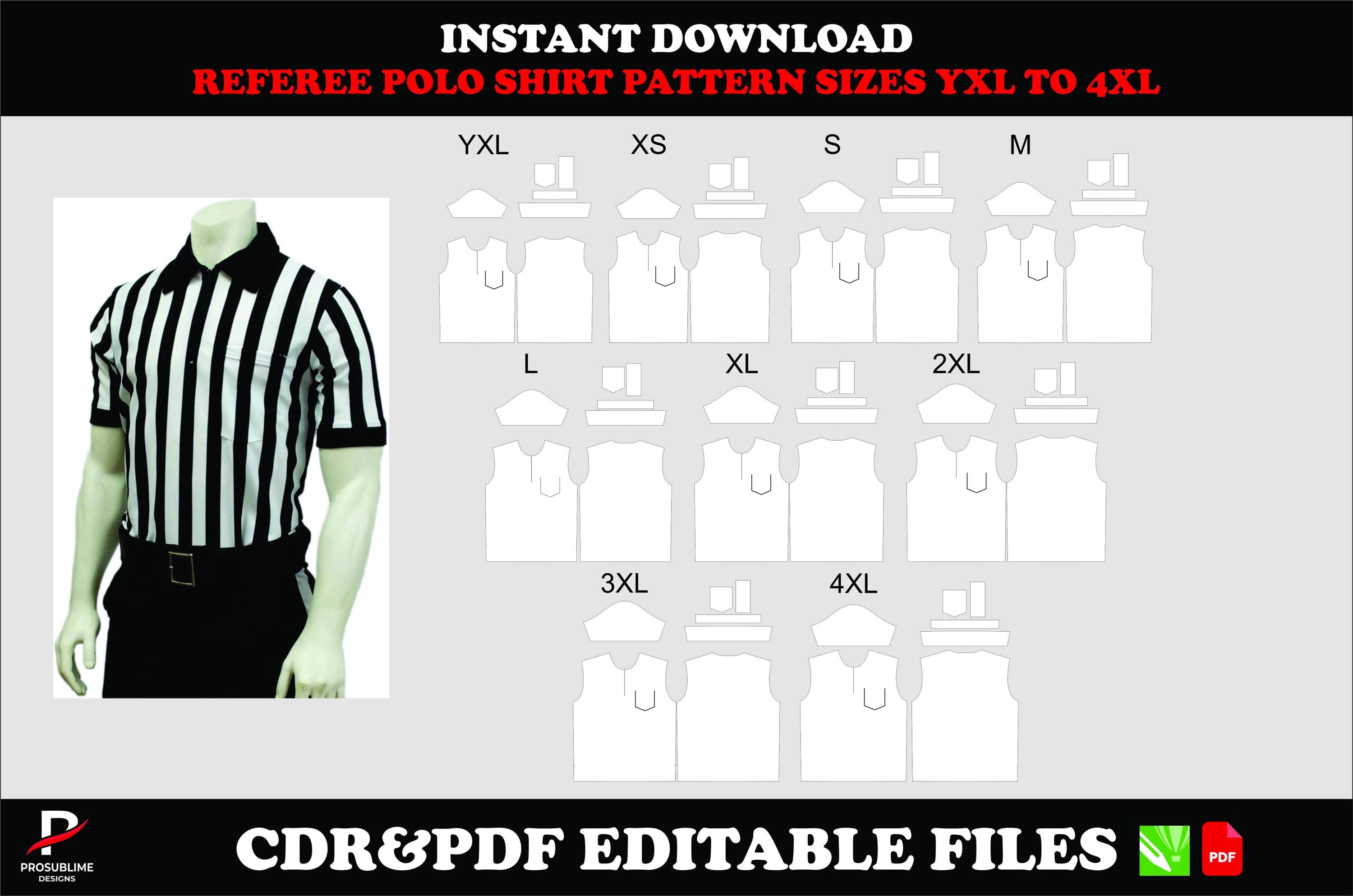 Referee Pattern Referee Polo Shirt Sewing Pattern, Sports Uniform Template (instant ...
