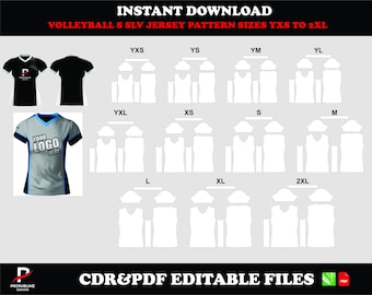 Volleyball Jersey Sewing Pattern, Women's Athletic Wear (PDF CDR Format)