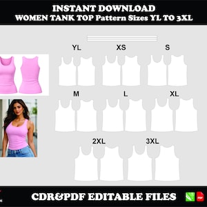 Women's Tank Top Sewing Pattern, Casual Sleeveless Shirt (PDF Download)
