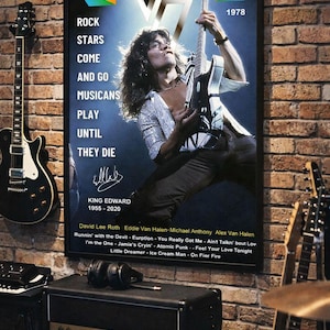 Eddie Van Halen 1978 Eruption Iconic Pose Fan Art 23x33 Color Poster Gloss